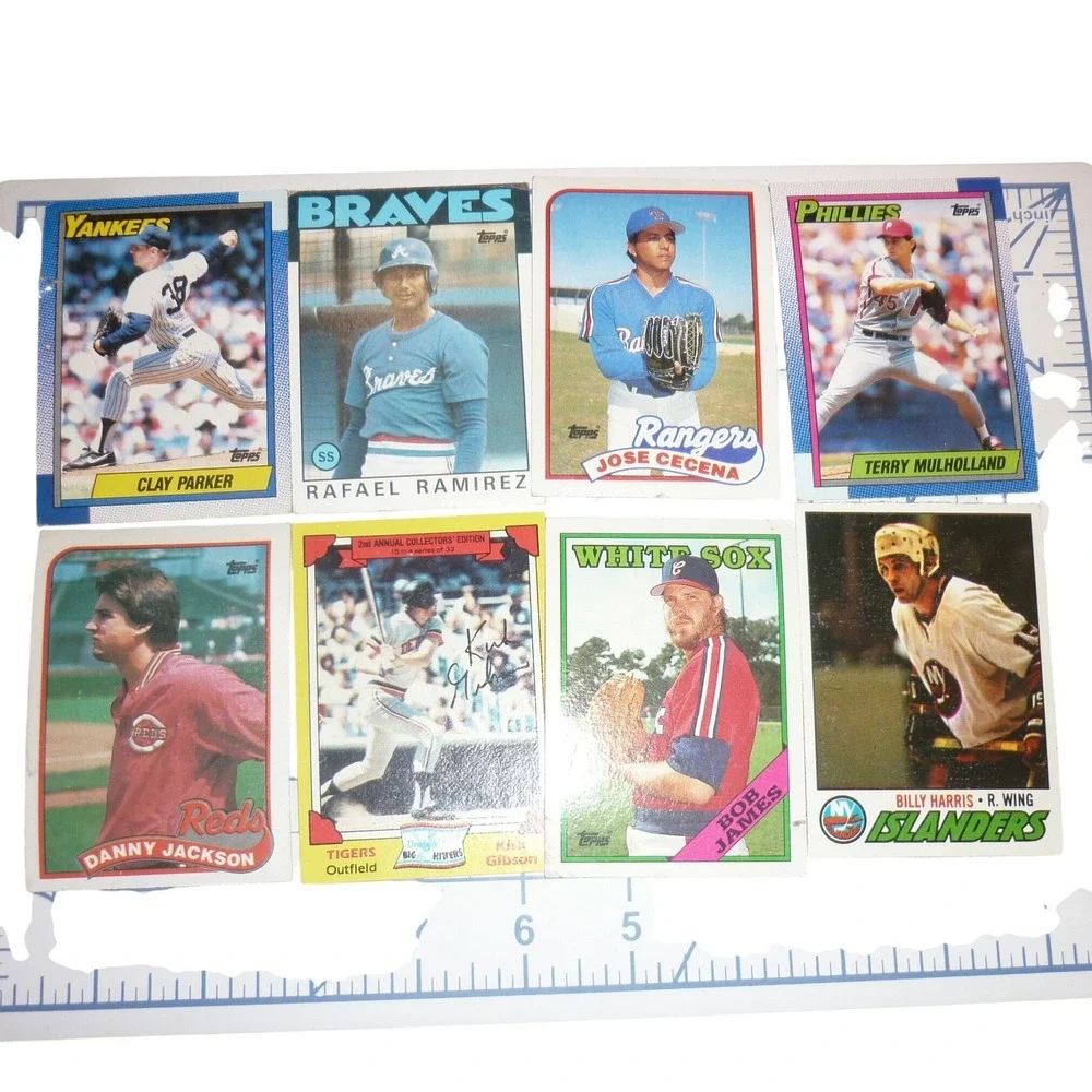 Topps Baseball‎ Hockey Card Lot 8pc Kirk Gibson Drakes Billy Harris 1970s-90s